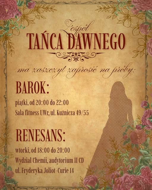 plakat - próby ZTD UWr w semestrze zimowym 2025-26